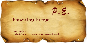 Paczolay Ernye névjegykártya